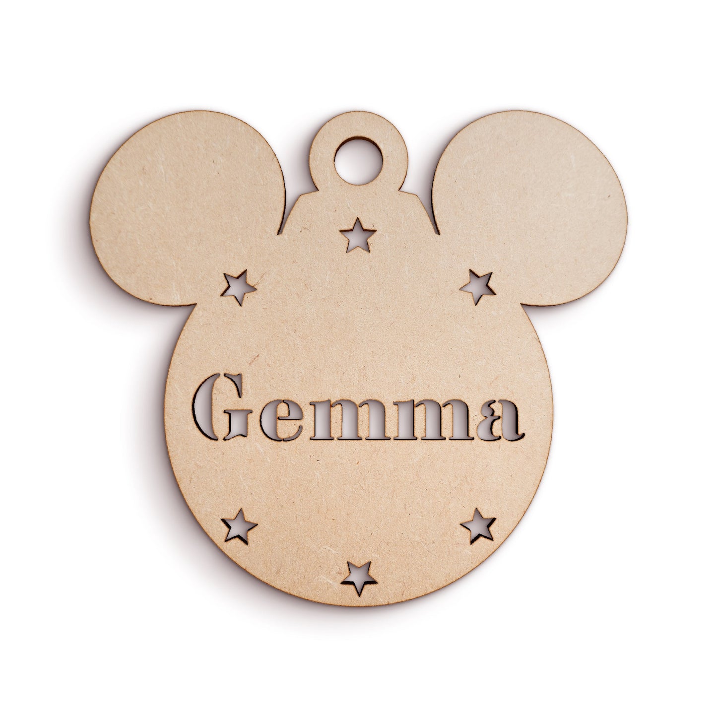 Mouse Bauble wooden craft shape Christmas Decoration.