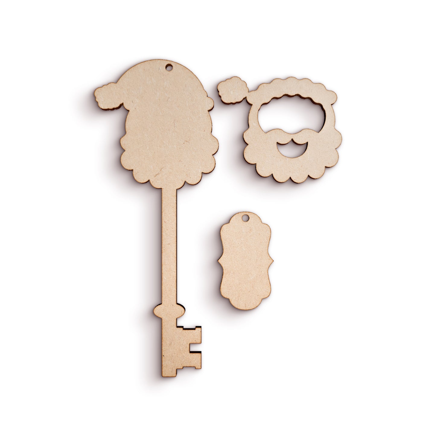 Santa Key wooden craft shape Shape Christmas Decoration.