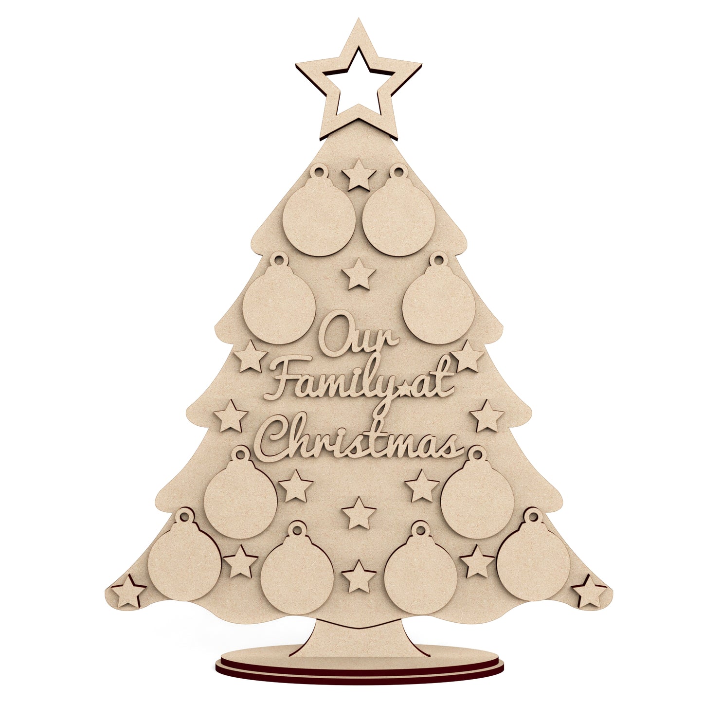 Freestanding wooden craft shape Christmas Tree Decoration.