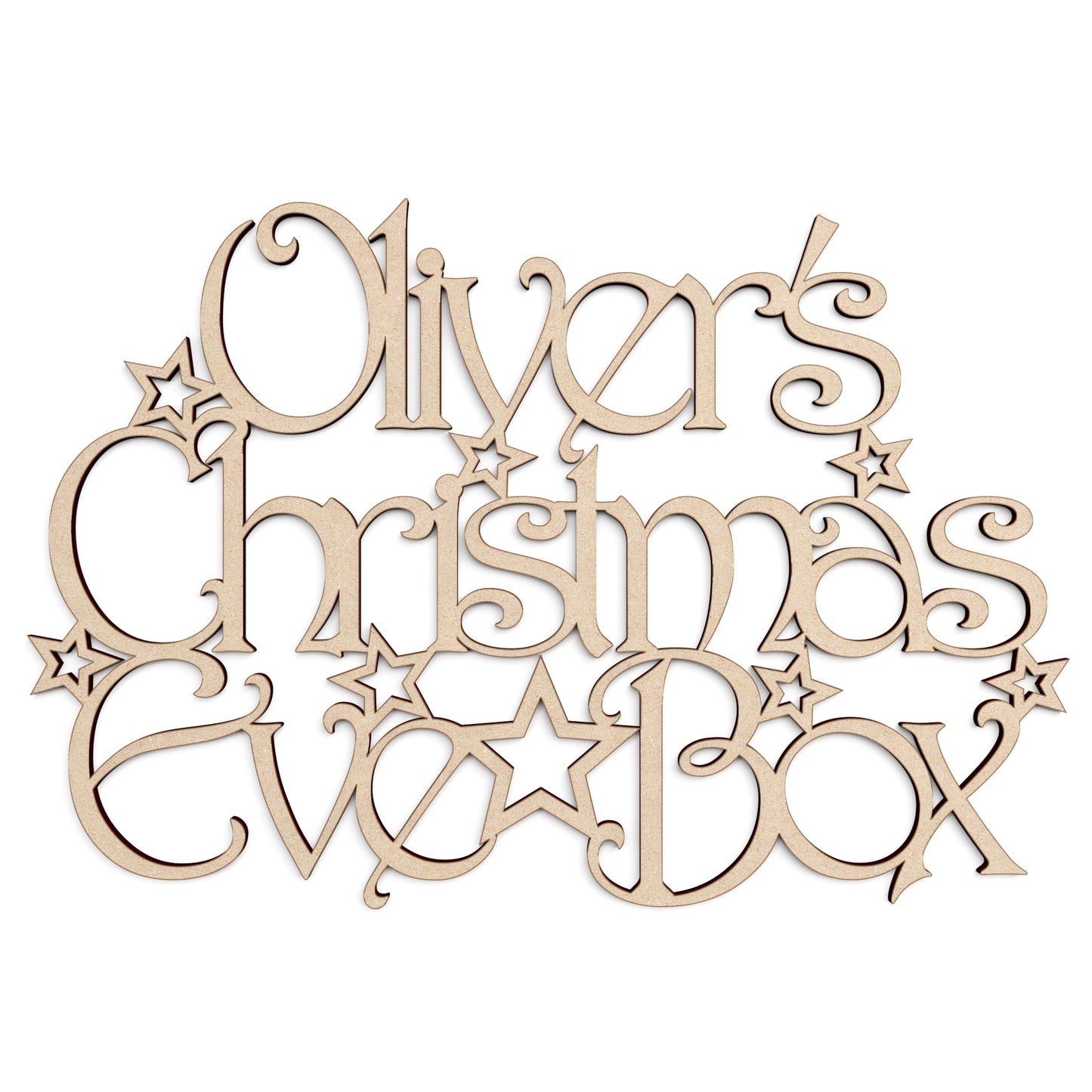 Personalised Christmas Eve Box Topper MDF Decoration.