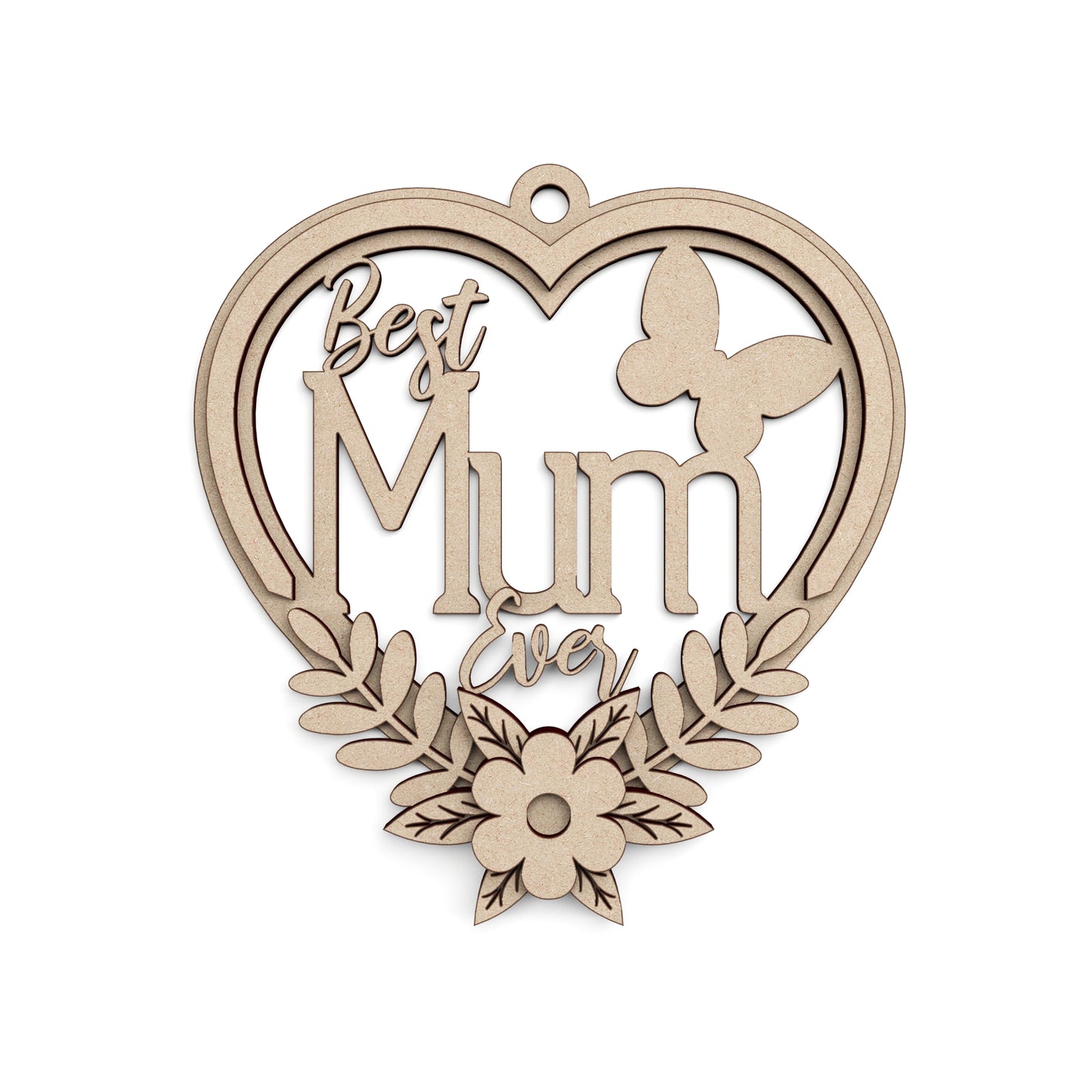 Best Mum Ever wooden craft shape Decoration Plaque Kit.