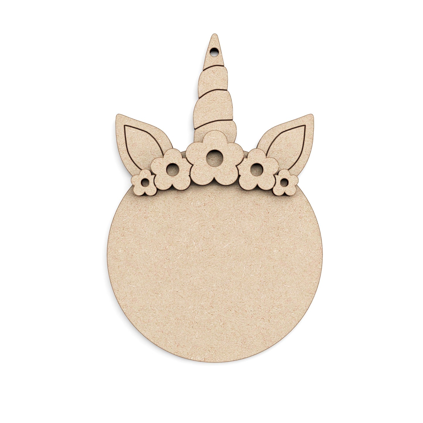 Unicorn Bauble wooden craft shape Christmas Decoration.