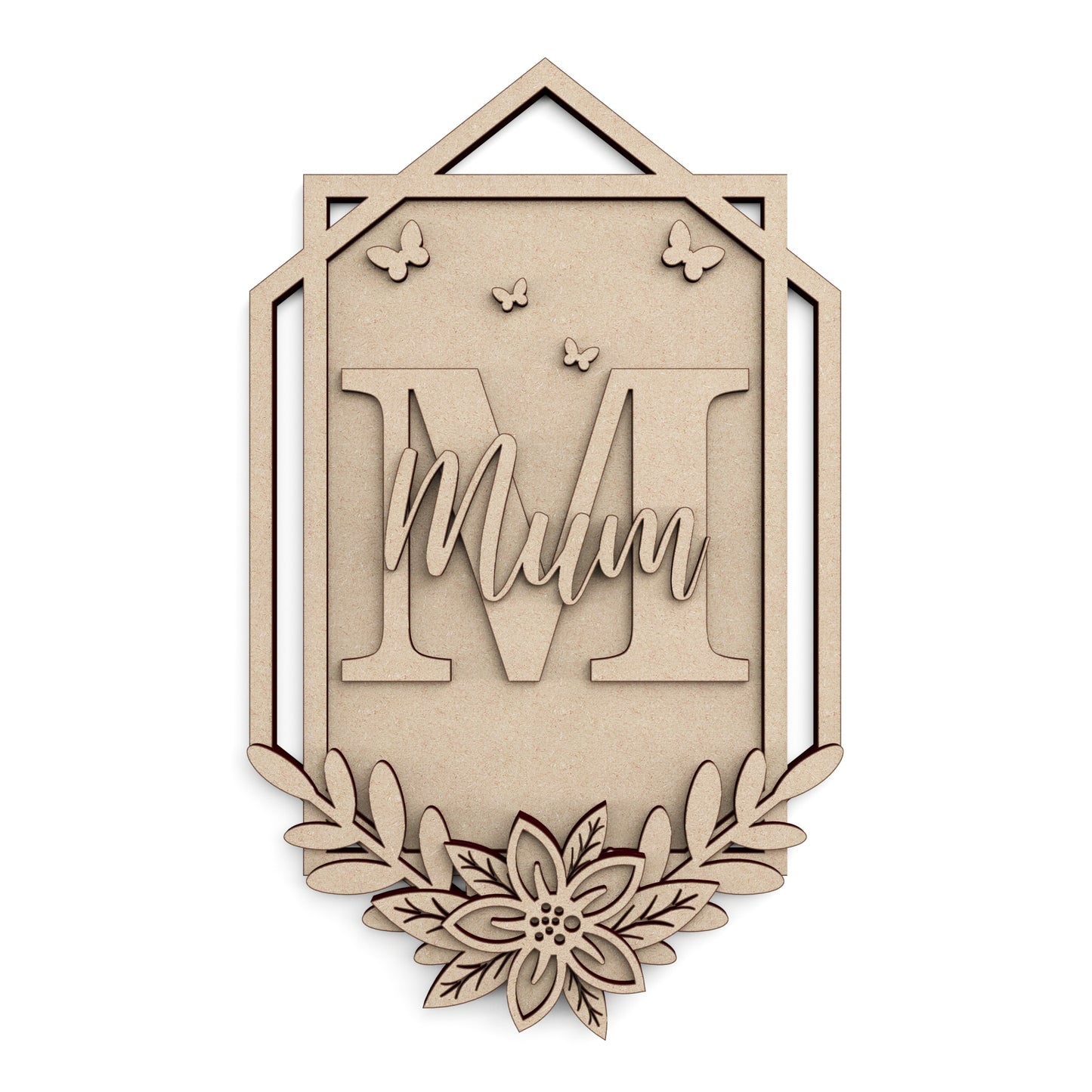 Mum wooden craft shape Decoration Plaque Kit.
