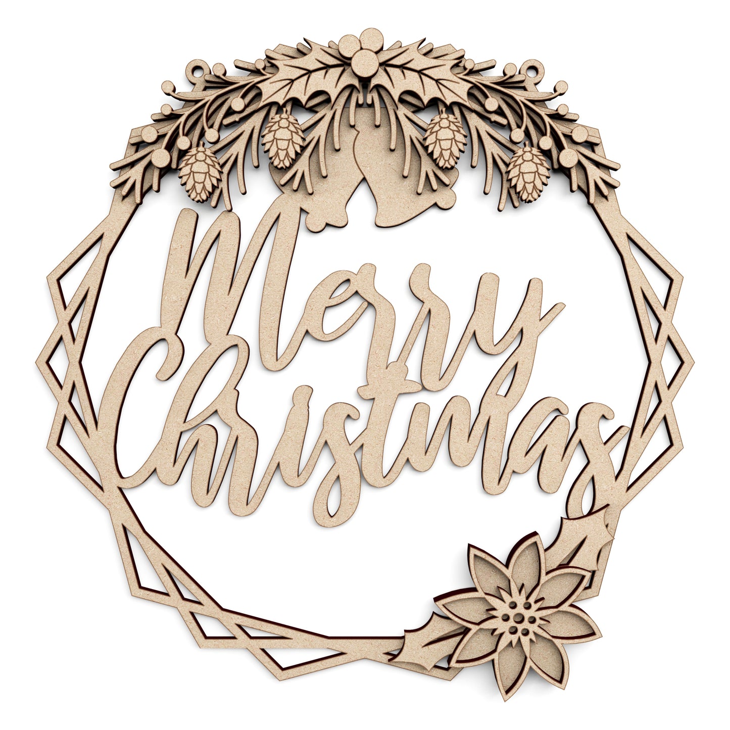 Merry Christmas MDF Plaque Craft Decoration Kit.