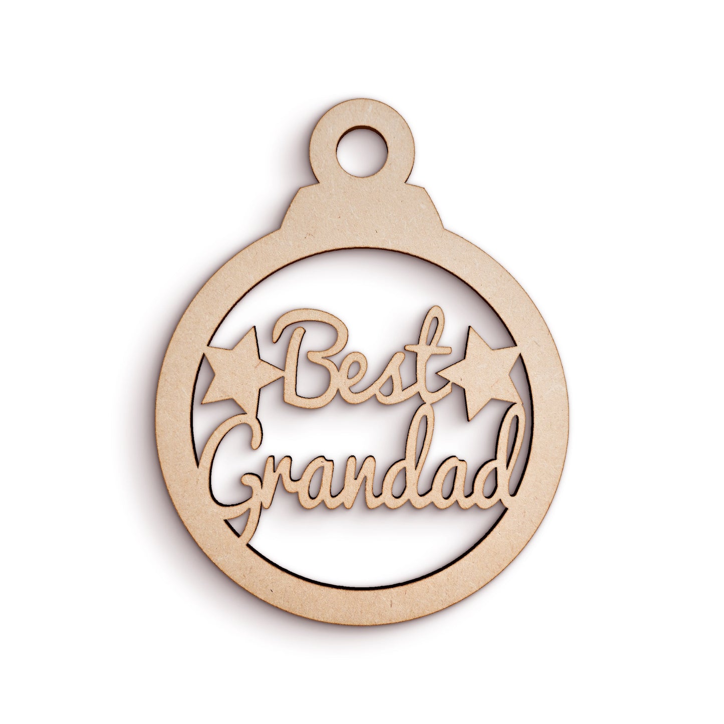 Bauble wooden craft shape (Multiple Word Options) Christmas Decoration.