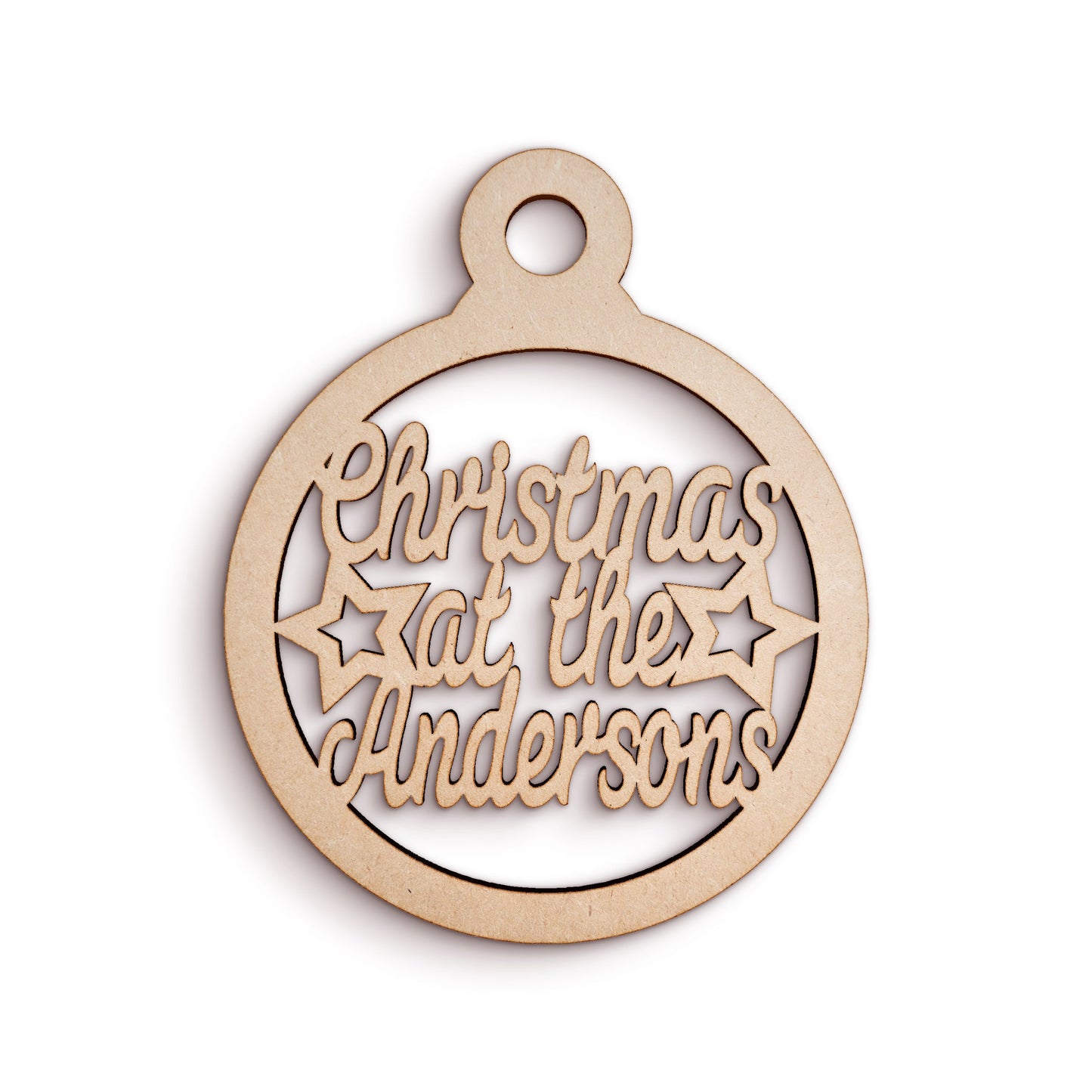 Personalised Bauble wooden craft shape Christmas Decoration.