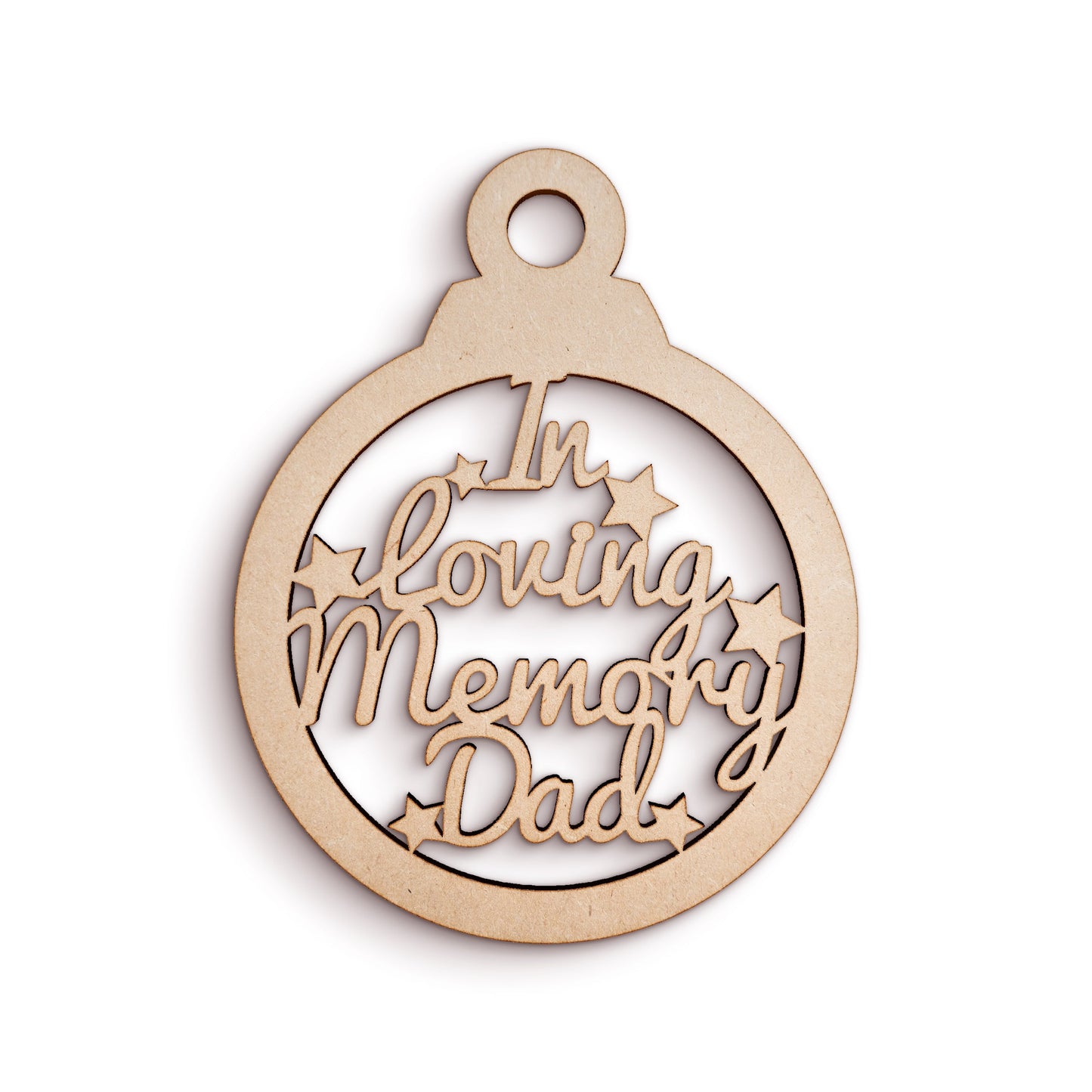 Bauble wooden craft shape (Multiple Word Options) Christmas Decoration.