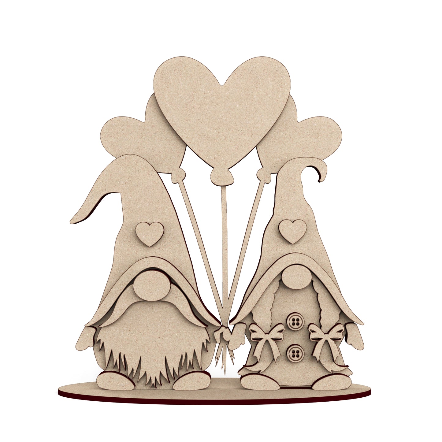 Nordic Gnome / Gonk Valentine's Day wooden craft shape Kit Decoration.