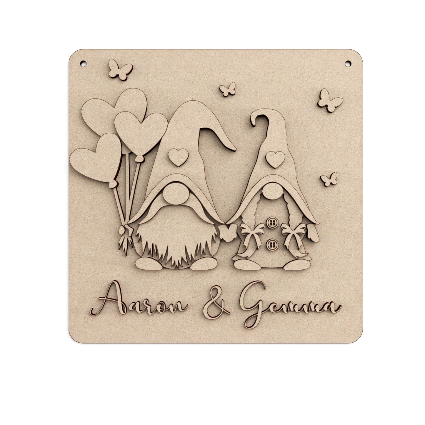 Nordic Gnome / Gonk Valentine's Day wooden craft shape Plaque Kit.