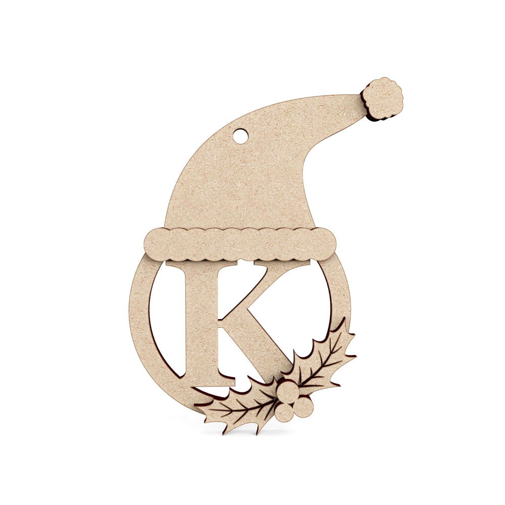 Bauble wooden craft shape (Multiple Initial Options) Layered Christmas Decoration.