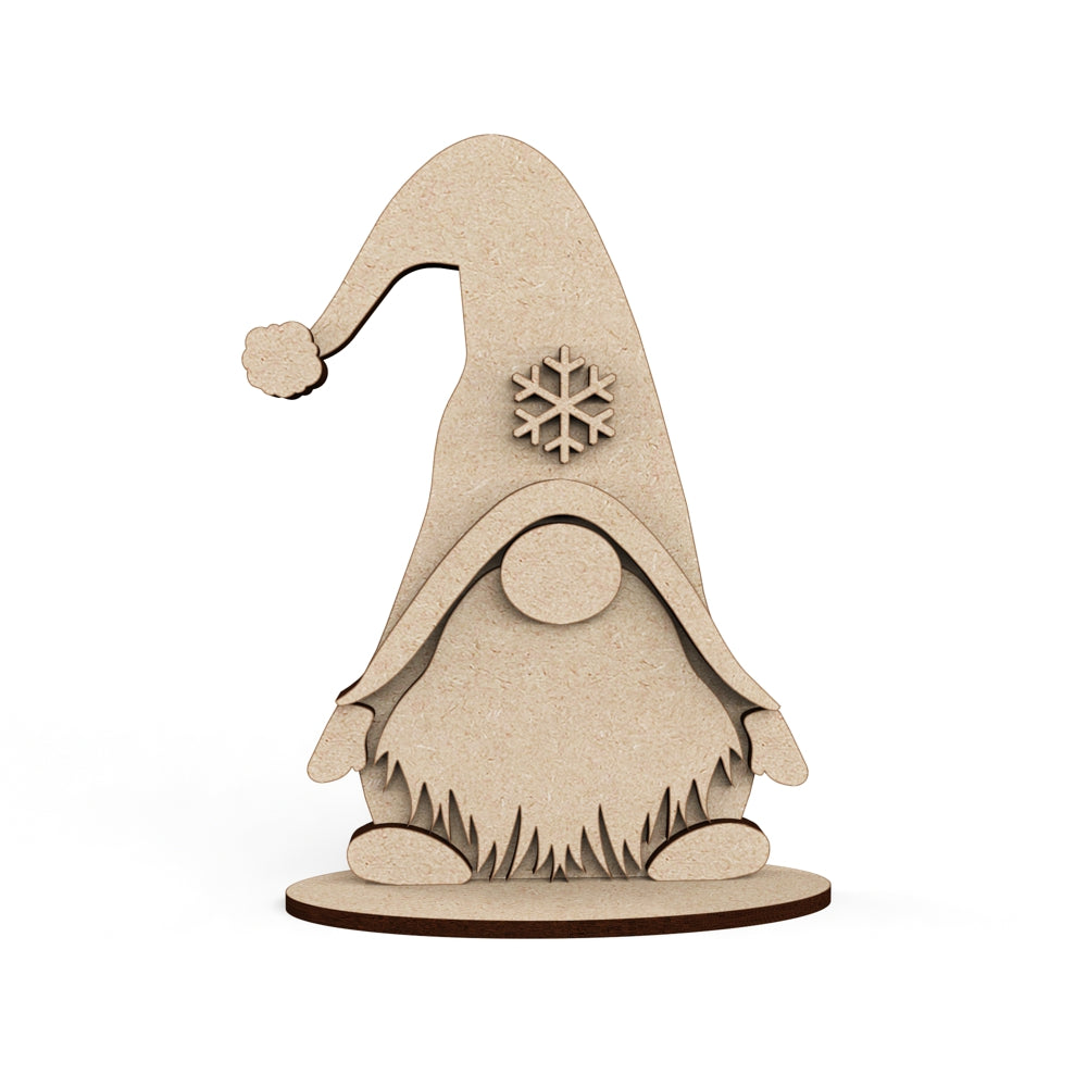 Nordic Gnome / Gonk Family Freestanding wooden craft shape Christmas Decoration