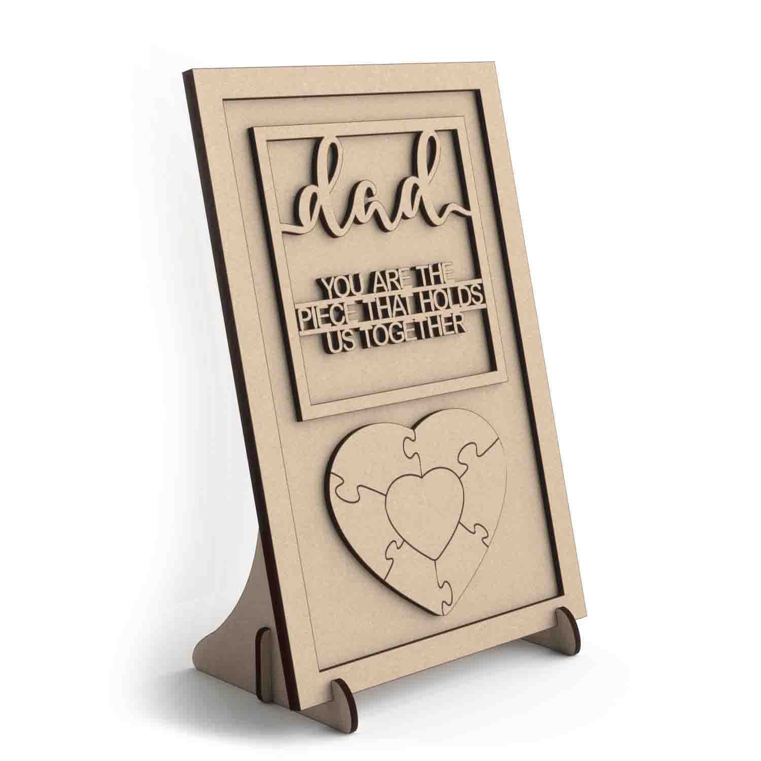 Father's Day wooden craft shape Decoration Plaque Kit.