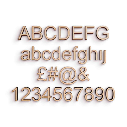 Arial Font wooden craft shape Letters.