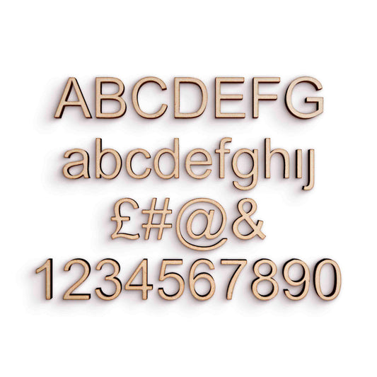 Arial Font wooden craft shape Letters.