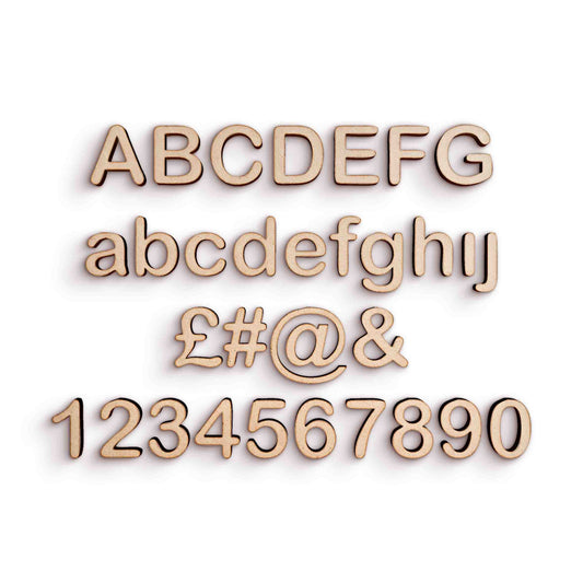 Arial Rounded Font wooden craft shape Letters.