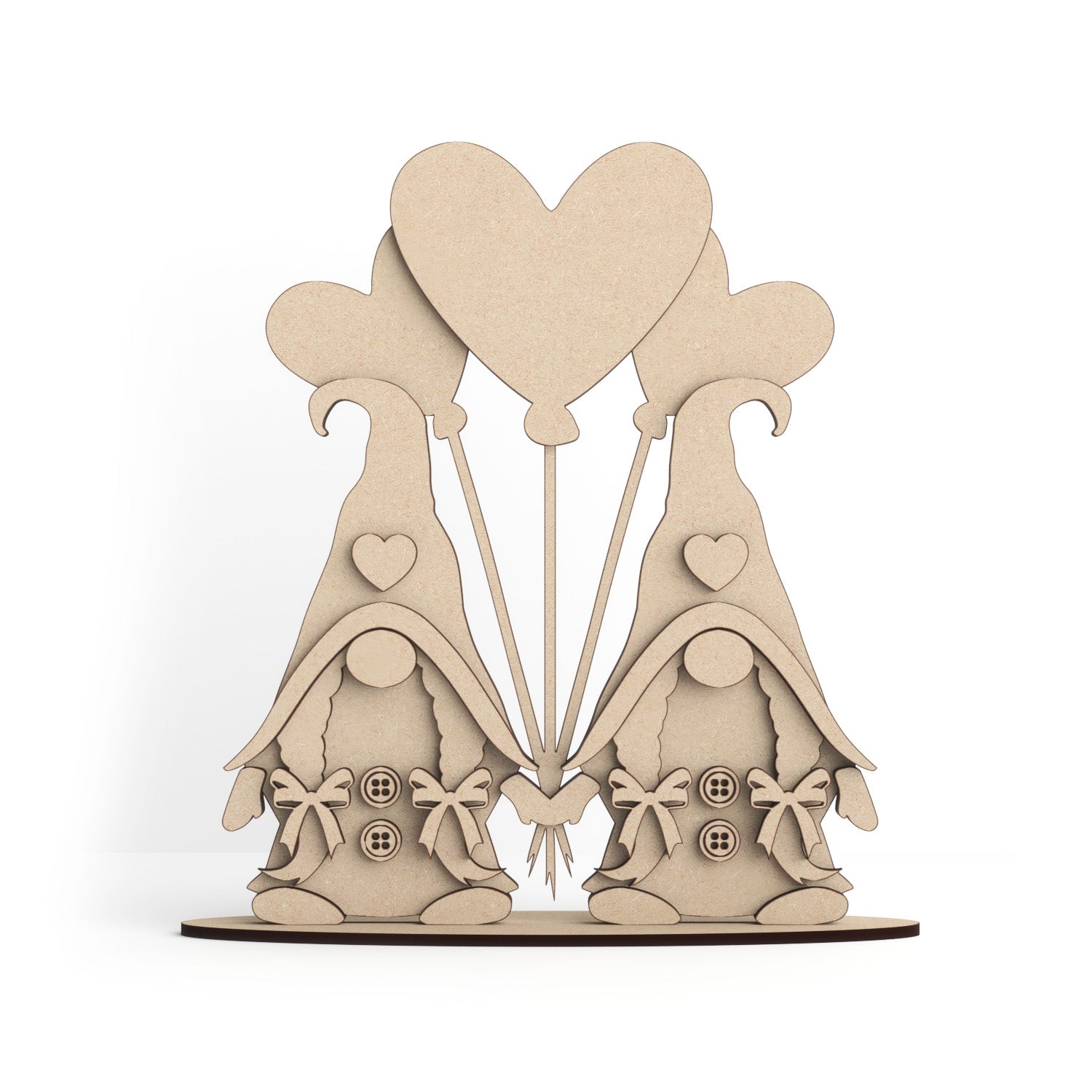 Nordic Gnome / Gonk Valentine's Day wooden craft shape Kit Decoration.