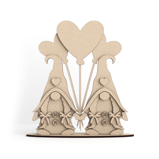 Nordic Gnome / Gonk Valentine's Day wooden craft shape Kit Decoration.