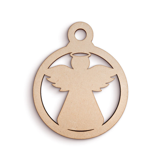 Angel Bauble wooden craft shape Christmas Decoration.
