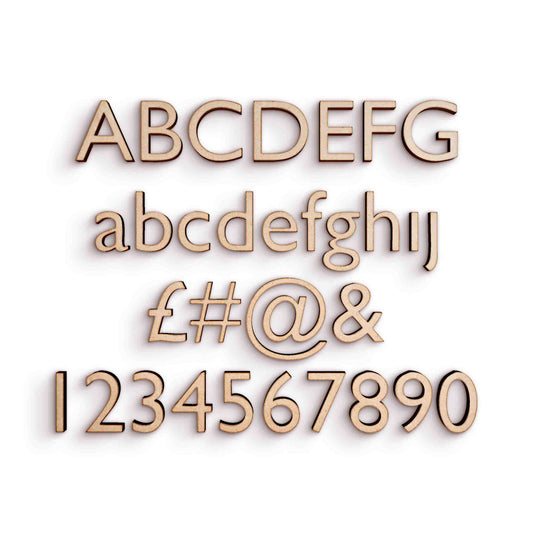 Gill Sans Font wooden craft shape Letters.