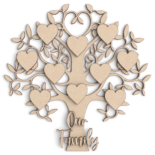 Family Tree wooden craft shape Decoration Kit.