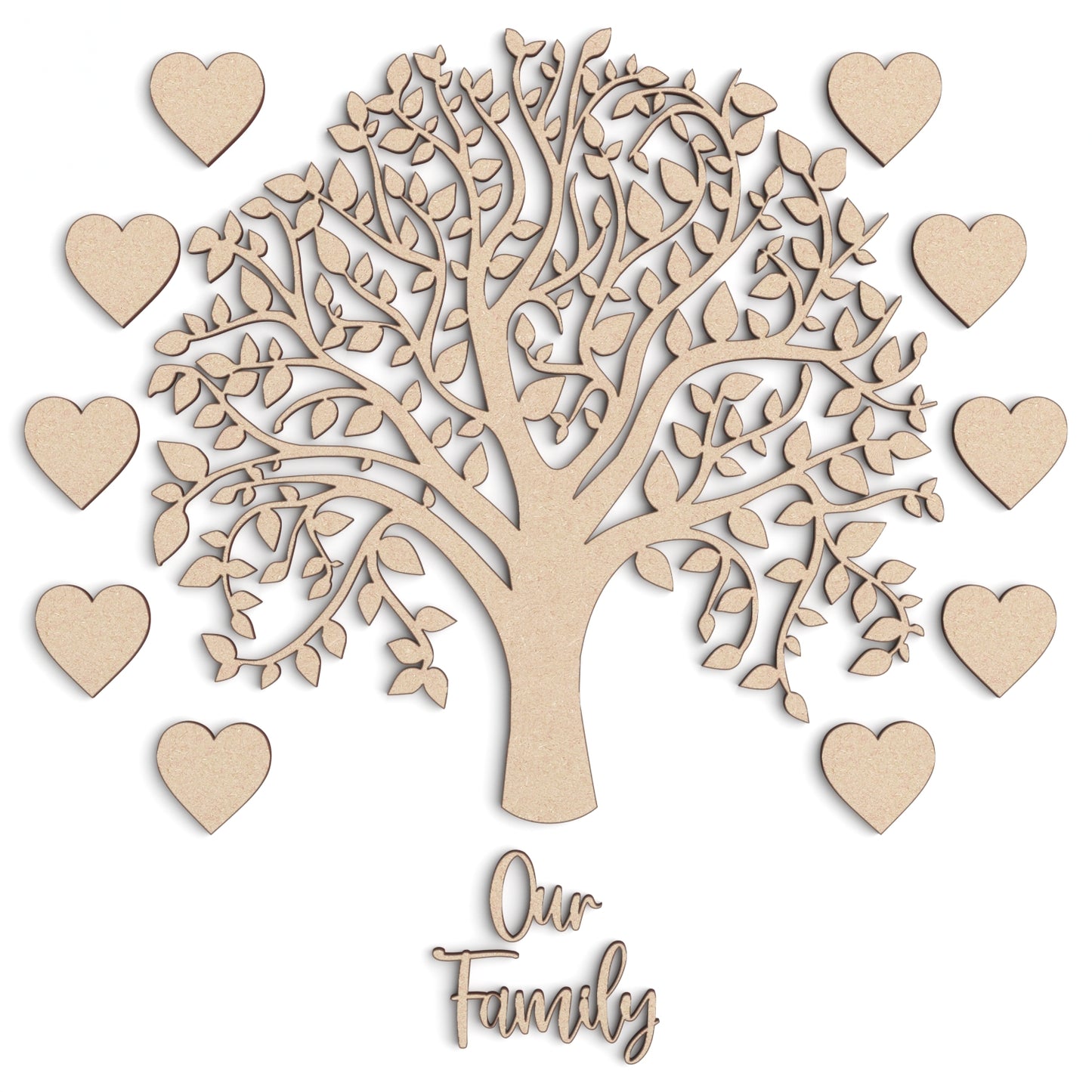 Family Tree wooden craft shape Decoration Kit.