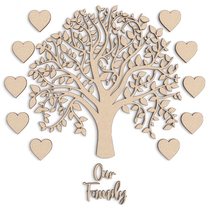 Family Tree wooden craft shape Decoration Kit.