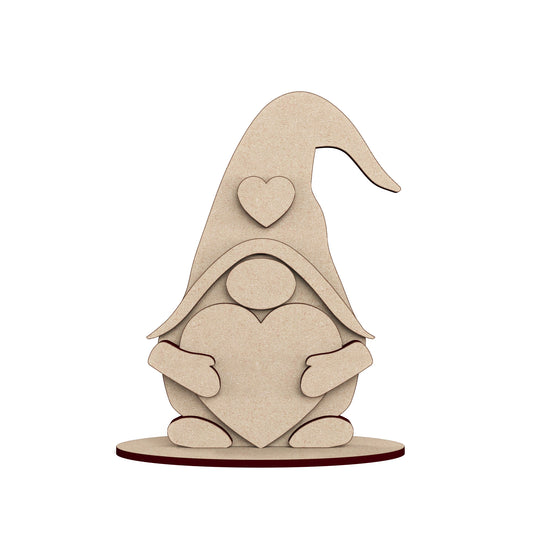 Nordic Gnome / Gonk Valentine's Day wooden craft shape Kit Decoration.