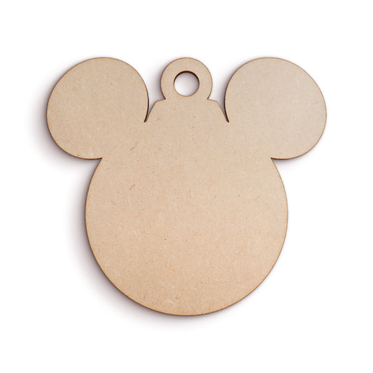 Mouse Bauble wooden craft shape Christmas Decoration.