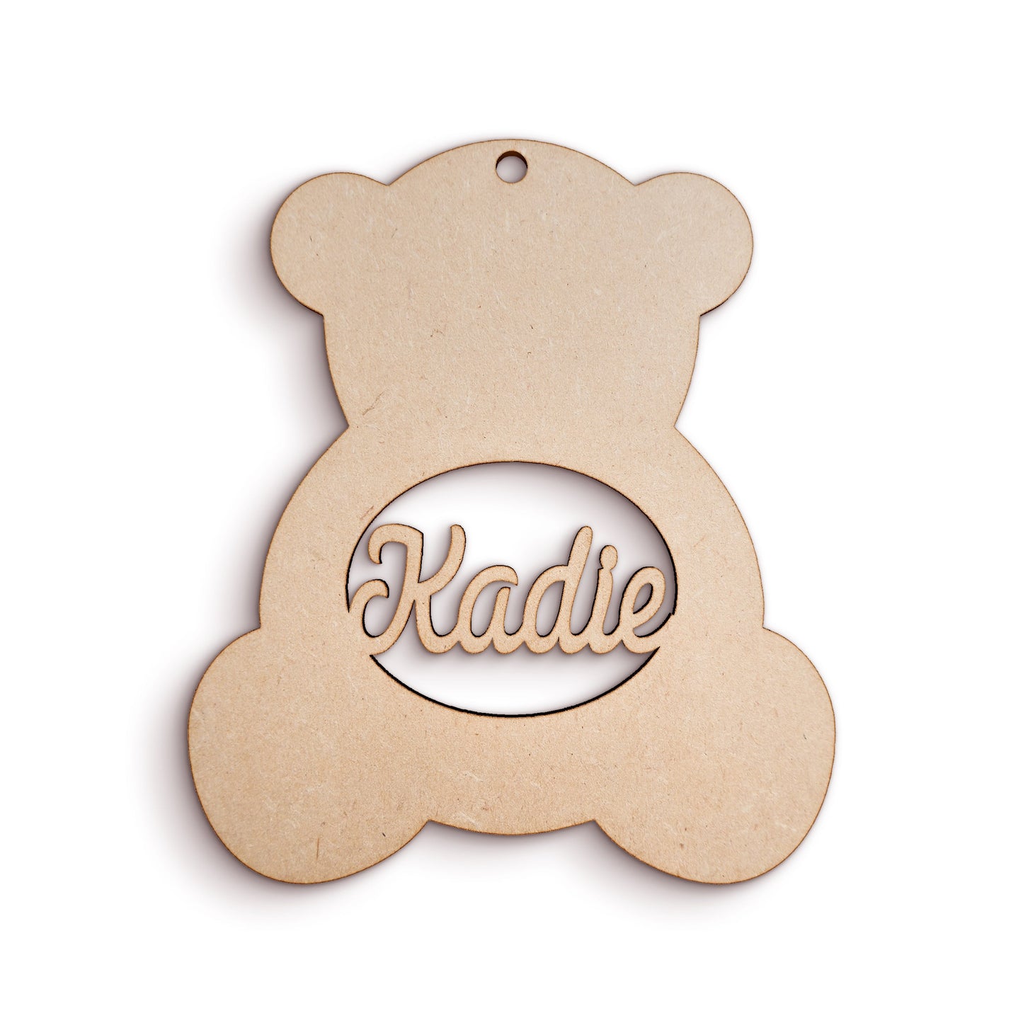 Bear Bauble wooden craft shape Christmas Decoration.