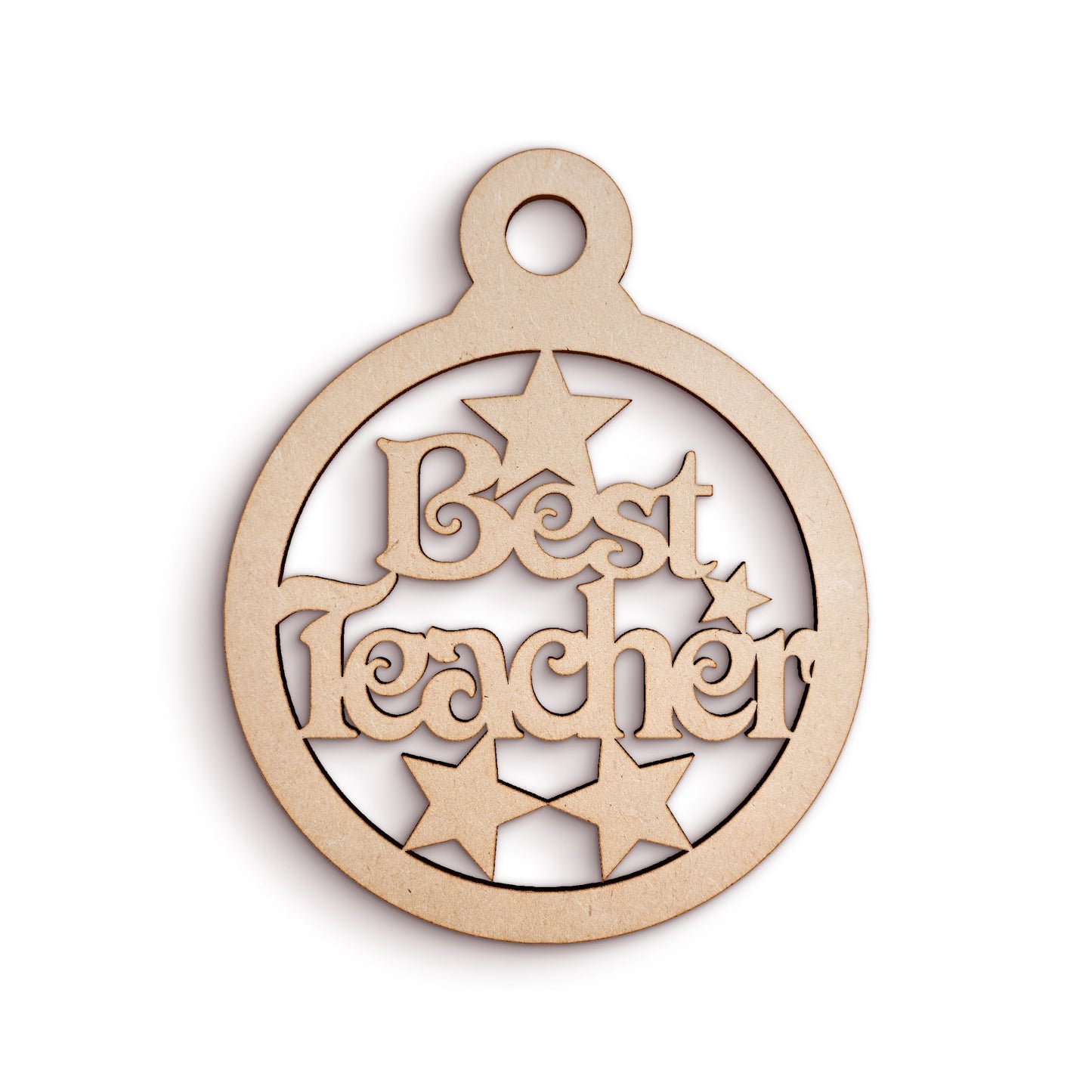 Best Teacher Bauble wooden craft shape Christmas Decoration.