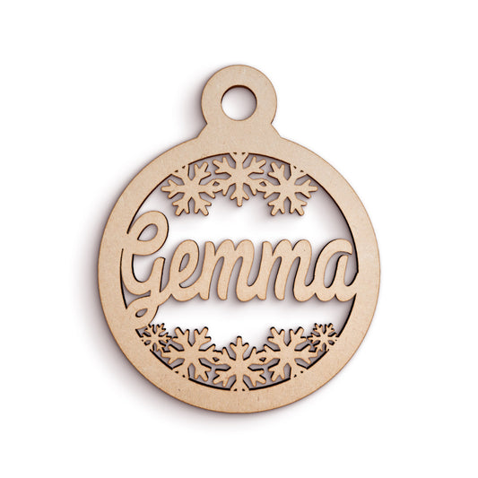 Personalised Bauble wooden craft shape Christmas Decoration.