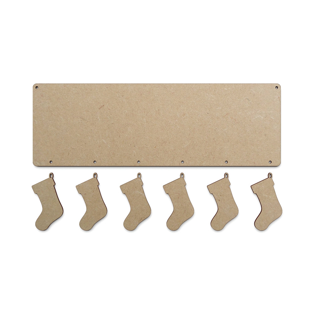 300mm x 100mm wooden craft shape Decoration Plaque With Stockings.