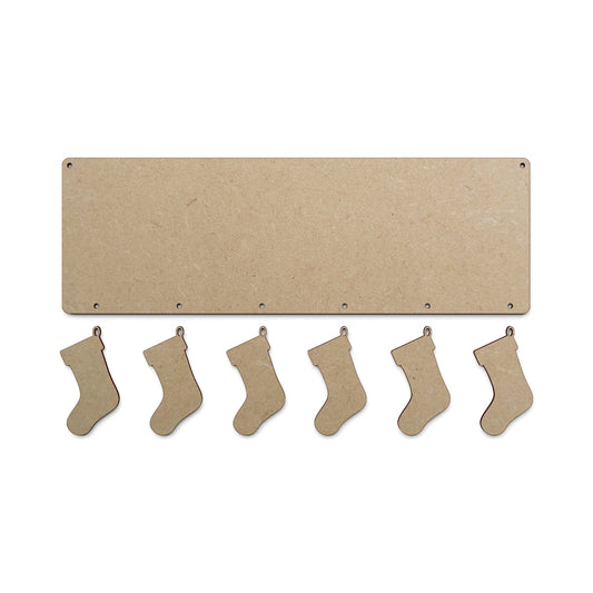 300mm x 100mm wooden craft shape Decoration Plaque With Stockings.
