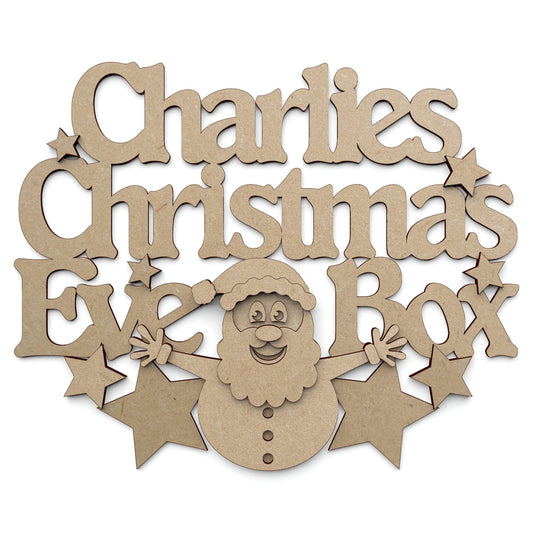 Personalised Christmas Eve Box Topper MDF Decoration.