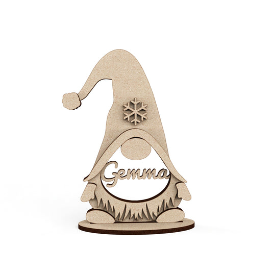 Nordic Gnome / Gonk Freestanding wooden craft shape Christmas Decoration.